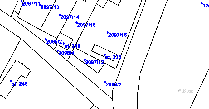 Parcela st. 236 v KÚ Mnichovice, Katastrální mapa