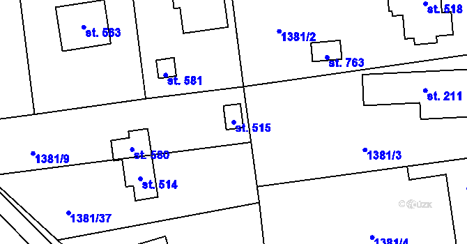 Parcela st. 515 v KÚ Božkov u Mnichovic, Katastrální mapa
