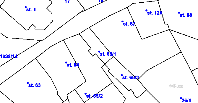Parcela st. 65/1 v KÚ Mnichovice u Říčan, Katastrální mapa