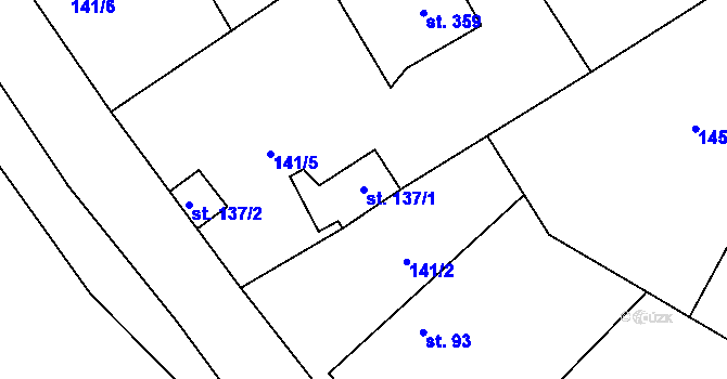 Parcela st. 137/1 v KÚ Mnichovice u Říčan, Katastrální mapa
