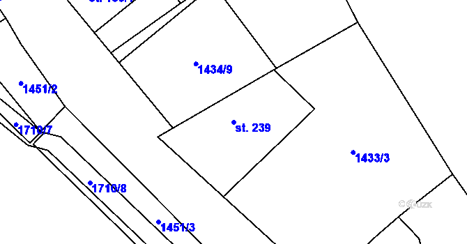 Parcela st. 239 v KÚ Mnichovice u Říčan, Katastrální mapa