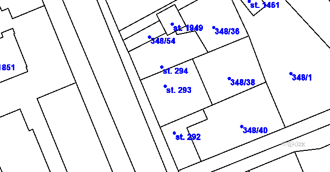 Parcela st. 293 v KÚ Mnichovice u Říčan, Katastrální mapa