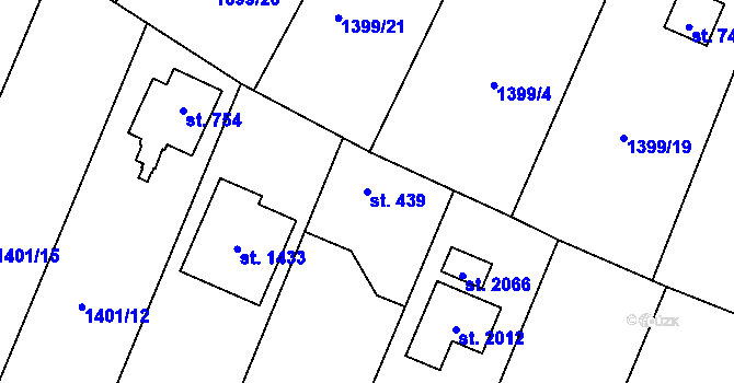 Parcela st. 439 v KÚ Mnichovice u Říčan, Katastrální mapa
