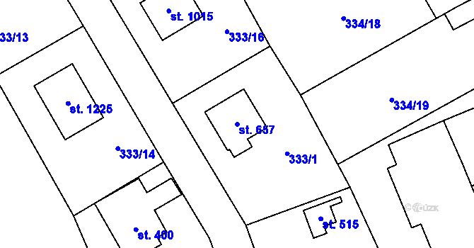 Parcela st. 657 v KÚ Mnichovice u Říčan, Katastrální mapa