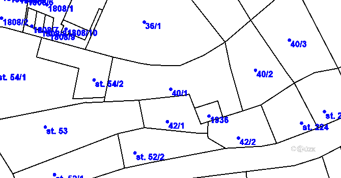 Parcela st. 40/1 v KÚ Mnichovice u Říčan, Katastrální mapa