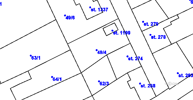 Parcela st. 49/4 v KÚ Mnichovice u Říčan, Katastrální mapa
