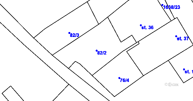 Parcela st. 82/2 v KÚ Mnichovice u Říčan, Katastrální mapa