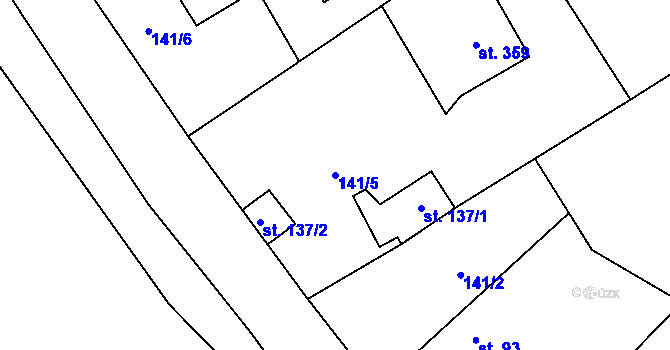 Parcela st. 141/5 v KÚ Mnichovice u Říčan, Katastrální mapa