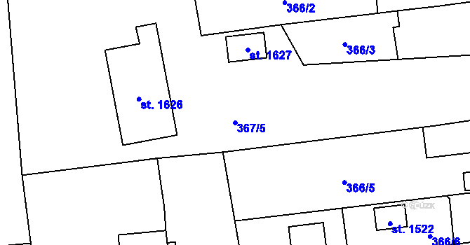 Parcela st. 367/5 v KÚ Mnichovice u Říčan, Katastrální mapa