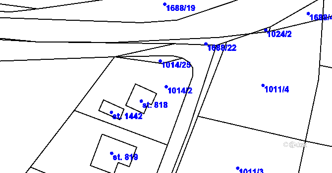 Parcela st. 1014/2 v KÚ Mnichovice u Říčan, Katastrální mapa