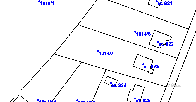 Parcela st. 1014/7 v KÚ Mnichovice u Říčan, Katastrální mapa