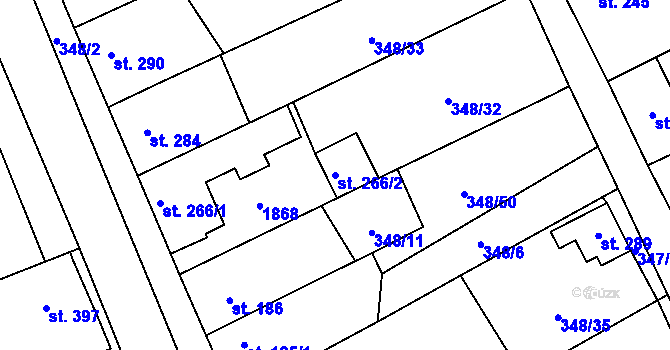 Parcela st. 266/2 v KÚ Mnichovice u Říčan, Katastrální mapa