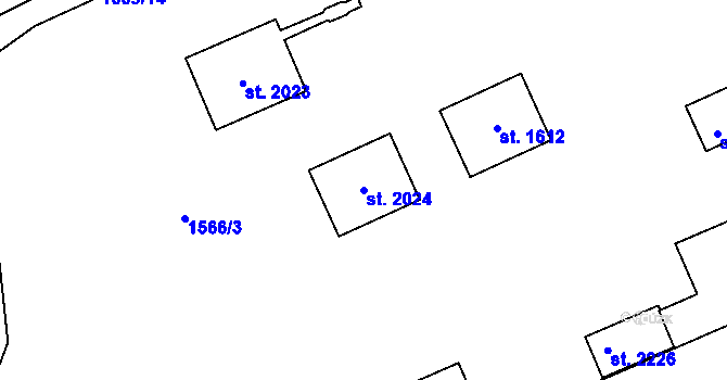 Parcela st. 2024 v KÚ Mnichovice u Říčan, Katastrální mapa