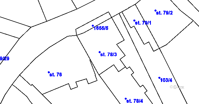 Parcela st. 78/3 v KÚ Mnichovice u Říčan, Katastrální mapa