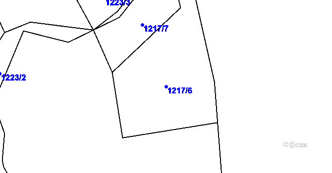 Parcela st. 1217/6 v KÚ Mnichovice u Říčan, Katastrální mapa