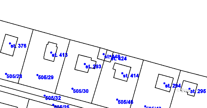 Parcela st. 448 v KÚ Myšlín, Katastrální mapa