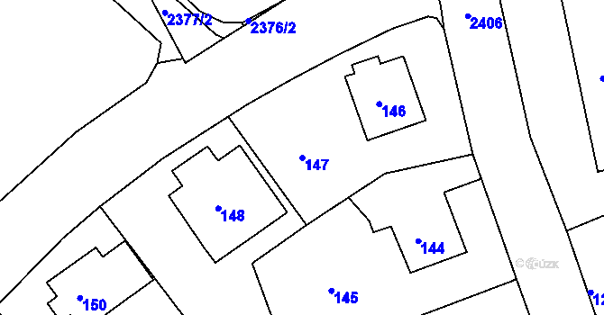 Parcela st. 147 v KÚ Mnichovo Hradiště, Katastrální mapa