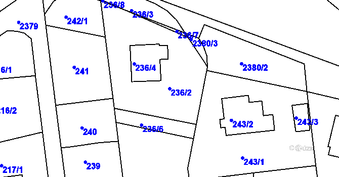 Parcela st. 236/2 v KÚ Mnichovo Hradiště, Katastrální mapa
