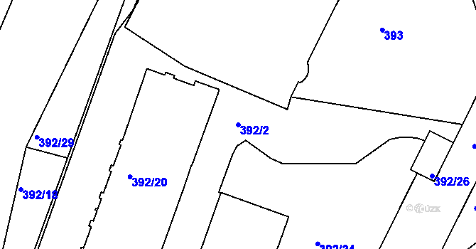 Parcela st. 392/2 v KÚ Mnichovo Hradiště, Katastrální mapa