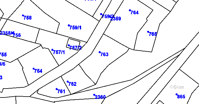 Parcela st. 763 v KÚ Mnichovo Hradiště, Katastrální mapa