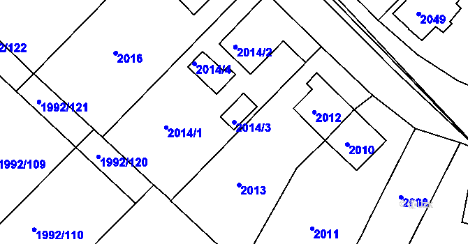 Parcela st. 2014/3 v KÚ Mnichovo Hradiště, Katastrální mapa