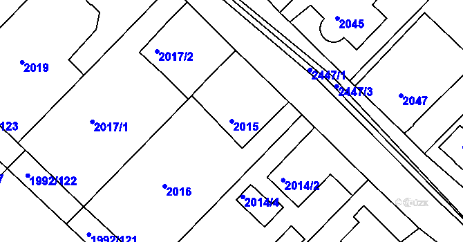 Parcela st. 2015 v KÚ Mnichovo Hradiště, Katastrální mapa