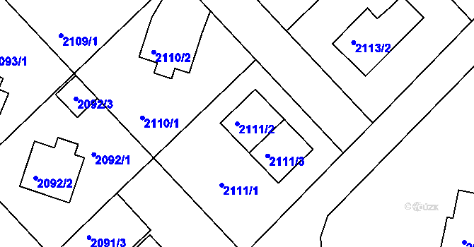 Parcela st. 2111/2 v KÚ Mnichovo Hradiště, Katastrální mapa