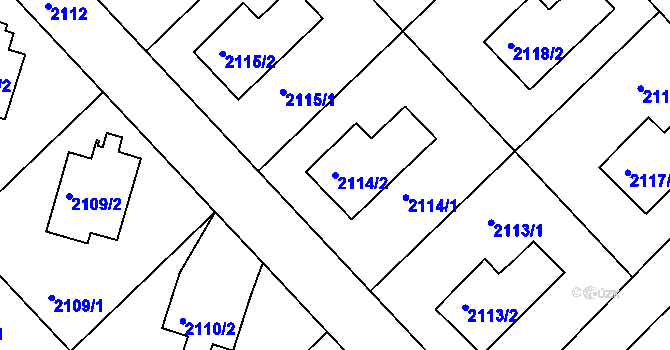 Parcela st. 2114/2 v KÚ Mnichovo Hradiště, Katastrální mapa