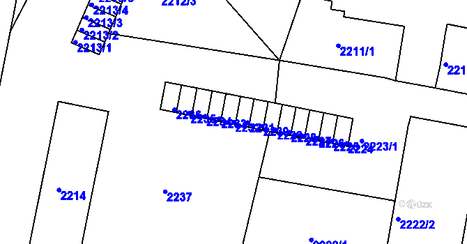 Parcela st. 2232 v KÚ Mnichovo Hradiště, Katastrální mapa