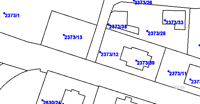 Parcela st. 2373/12 v KÚ Mnichovo Hradiště, Katastrální mapa
