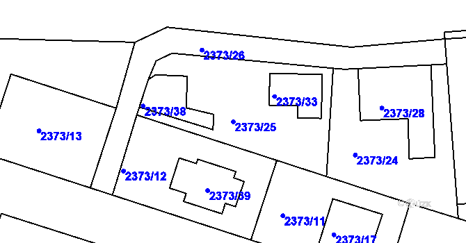 Parcela st. 2373/25 v KÚ Mnichovo Hradiště, Katastrální mapa