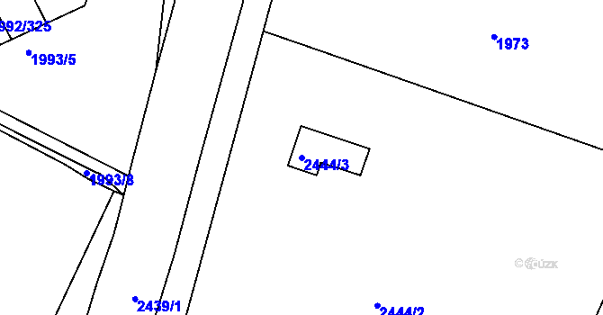 Parcela st. 2444/3 v KÚ Mnichovo Hradiště, Katastrální mapa