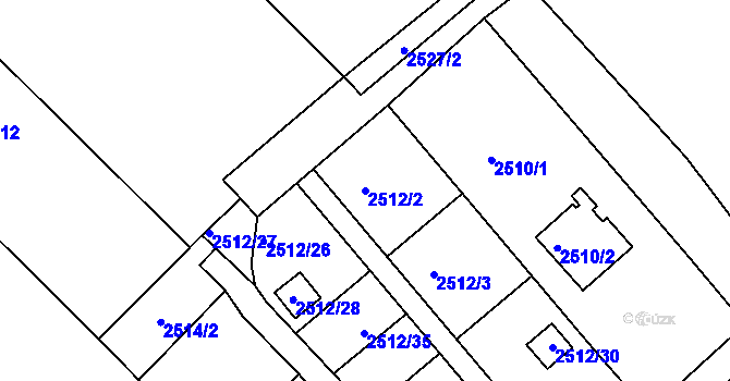 Parcela st. 2512/2 v KÚ Mnichovo Hradiště, Katastrální mapa