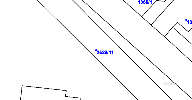 Parcela st. 2529/11 v KÚ Mnichovo Hradiště, Katastrální mapa