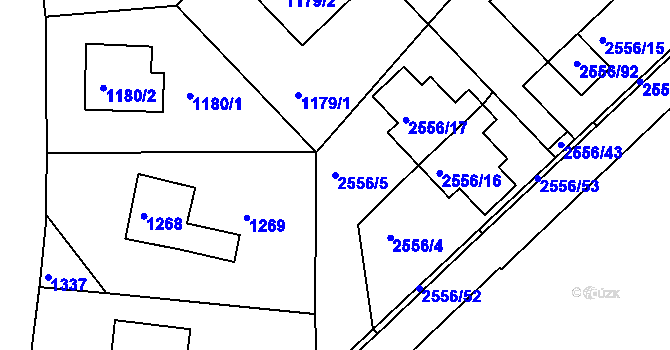Parcela st. 2556/5 v KÚ Mnichovo Hradiště, Katastrální mapa