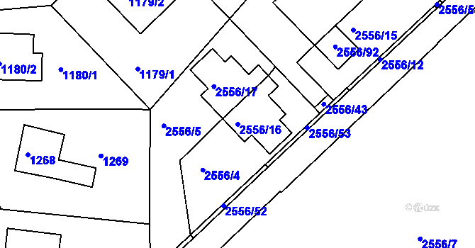 Parcela st. 2556/16 v KÚ Mnichovo Hradiště, Katastrální mapa