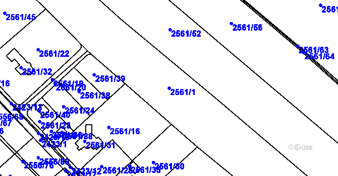Parcela st. 2561/1 v KÚ Mnichovo Hradiště, Katastrální mapa