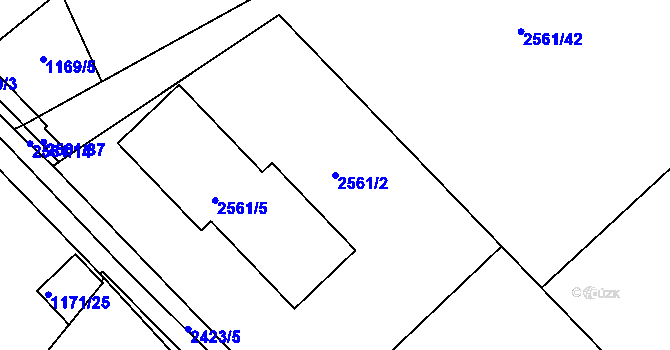 Parcela st. 2561/2 v KÚ Mnichovo Hradiště, Katastrální mapa
