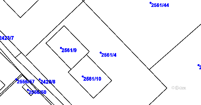 Parcela st. 2561/4 v KÚ Mnichovo Hradiště, Katastrální mapa