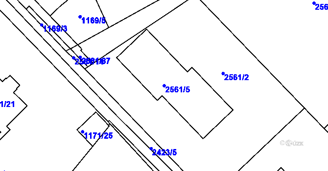 Parcela st. 2561/5 v KÚ Mnichovo Hradiště, Katastrální mapa