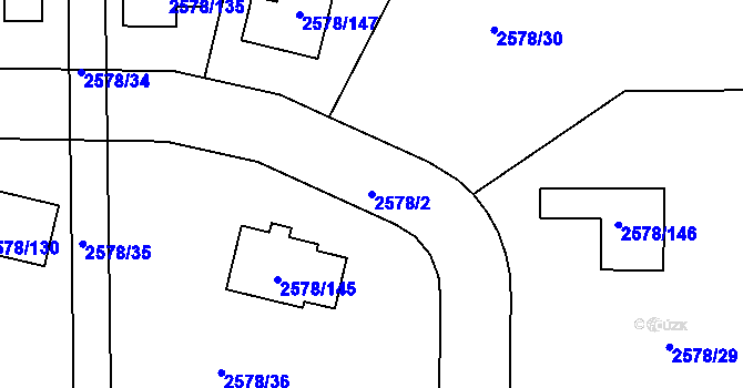 Parcela st. 2578/2 v KÚ Mnichovo Hradiště, Katastrální mapa