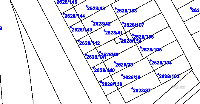 Parcela st. 2628/40 v KÚ Mnichovo Hradiště, Katastrální mapa
