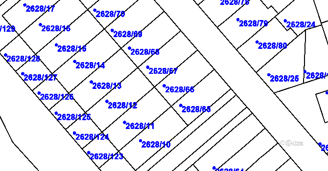 Parcela st. 2628/66 v KÚ Mnichovo Hradiště, Katastrální mapa
