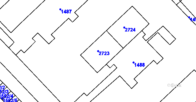 Parcela st. 2723 v KÚ Mnichovo Hradiště, Katastrální mapa