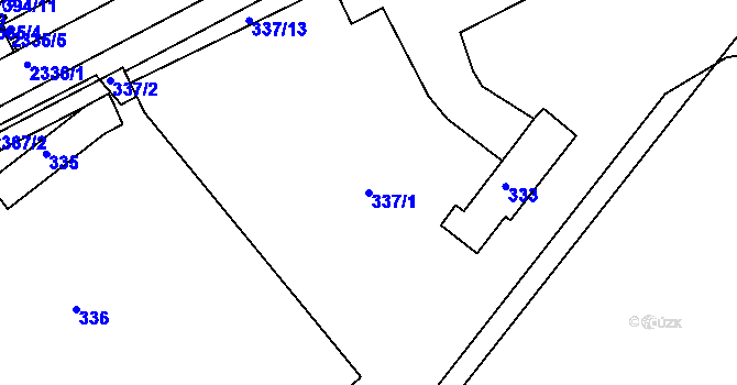 Parcela st. 337/1 v KÚ Mnichovo Hradiště, Katastrální mapa