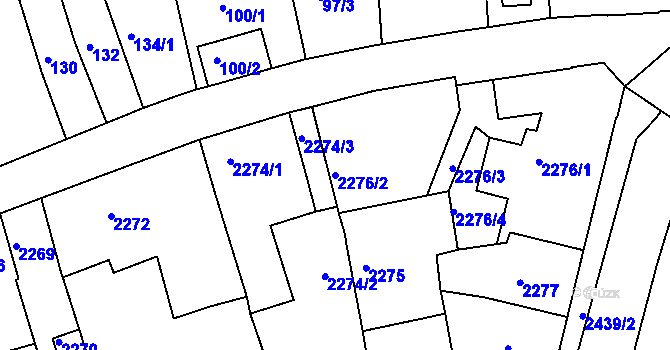 Parcela st. 2276/2 v KÚ Mnichovo Hradiště, Katastrální mapa