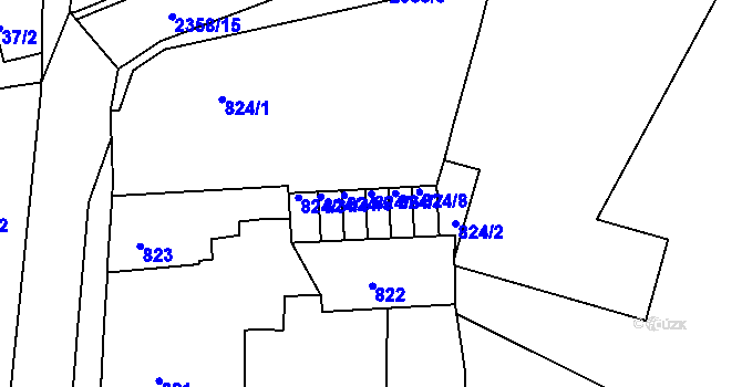 Parcela st. 824/6 v KÚ Mnichovo Hradiště, Katastrální mapa