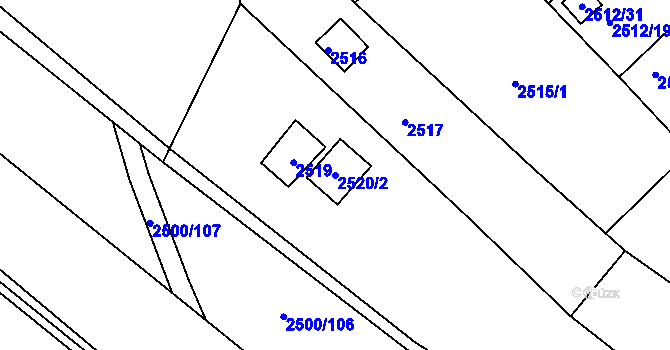 Parcela st. 2520/2 v KÚ Mnichovo Hradiště, Katastrální mapa