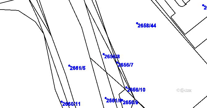 Parcela st. 2656/8 v KÚ Mnichovo Hradiště, Katastrální mapa