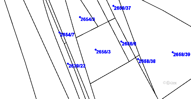 Parcela st. 2656/3 v KÚ Mnichovo Hradiště, Katastrální mapa